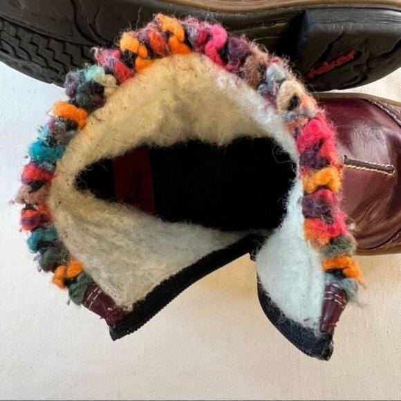 Rieker Felicitas 84 Wine Women's Boots Ankle Booties Leather Knit Sz 36 US 5.5 - Picture 10 of 10